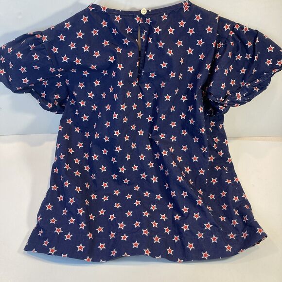 J. Crew Crewcuts Girls 100% Cotton Top stars Size 10 Style #L4936 Button Back - Picture 4 of 8